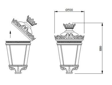 LED 기둥 램프 공원 광장 마당 정원용 조명 고전력 70W 100W 120W 150W