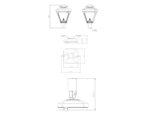 알루미늄 야외 IP65 방수 40w 60w 80w 100w 120w LED 정원 조명 공원 조명