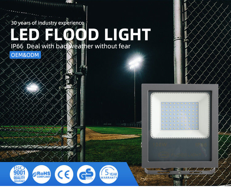 IP66/67 방수 30W 50W 100W 150W 200W 실외 경기장용 슬림 LED 홍수등